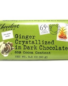 Chocolove Dark Chocolate Bar Crystallized Ginger (12×3.2 Oz)