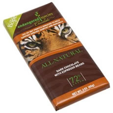 Endangered Species Dark Chocolate Bar Espresso Tiger (12×3 Oz)