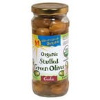 Mediterranean Organics Green Stuffed Garlic Olives (12×8.5 Oz)