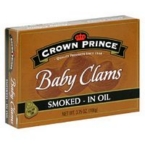 Crown Prince Clams Smoked in Olive Oil (12×3 Oz)