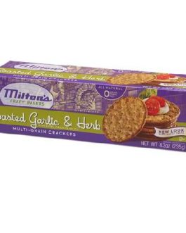 Milton’s Gourmet Round Crackers Roasted Garlic & Herb (12×8.3 Oz)