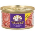 Wellness Canned Beef & Chicken Cat Food (24×5.5 Oz)