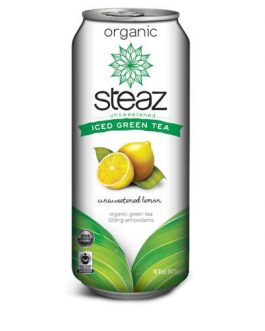 Steaz Energy Unsweetened Lemon Iced Green Tea (12×16 Oz)