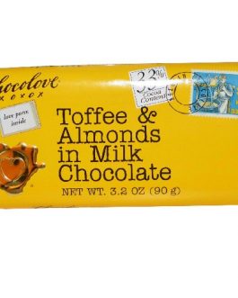 Chocolove Milk Choc Toffee & Almond Bar (12×3.2 Oz)