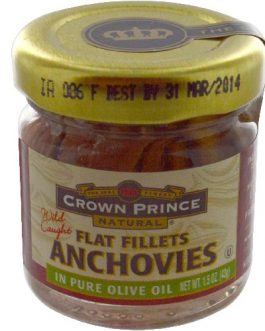 Crown Prince Flat Anchovies in Oil (18×1.5 Oz)