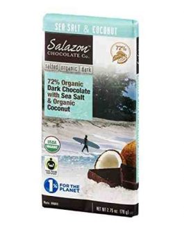 Salazon Chocolate Co Dark Chocolate wxSea SaltxCoconut (12×2.75 OZ)