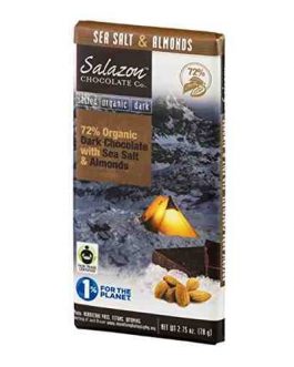 Salazon Chocolate Co Dark Chocolate wxSea SaltxAlmonds (12×2.75 OZ)