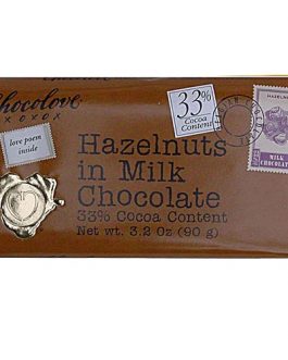 Chocolove Milk Chocolate Bar With Hazelnut (12×3.2 Oz)