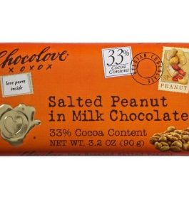 Chocolove Salted Peanut in Milk Chocolate Bar (12×3.2 Oz)