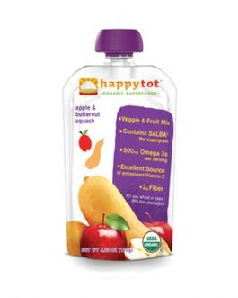 Happy Tot Organic Stage 4 Pouch Food Apple & Squash (16×4.22 Oz)