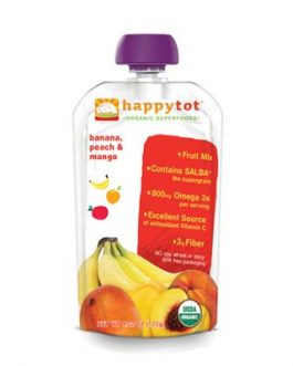 Happy Tot Organic Stage 4 Pouch Food Banana, Mango & Peach (16×4.22 Oz)