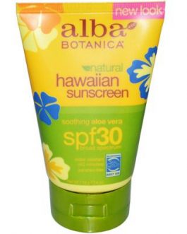 Alba Botanica Hawaiian Sun Care Aloe Vera Sunblock, SPF 30 (1×4 Oz)