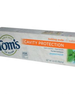 Tom’s Of Maine Peppermint Baking Soda Toothpaste with Fluoride (6×5.5 Oz)