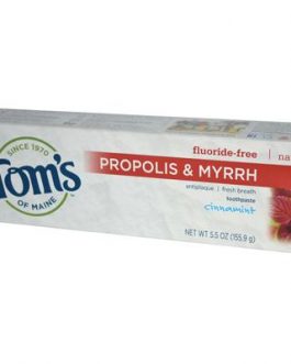 Tom’s Of Maine Cinnamon Fluoride Free with Propolis & Myrrh Toothpaste (6×5.5 Oz)