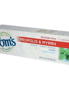 Tom’s Of Maine Peppermint Fluoride Free with Propolis & Myrrh Toothpaste (6×5.5 Oz)