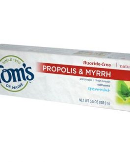 Tom’s Of Maine Spearmint Fluoride Free with Propolis & Myrrh Toothpaste (6×5.5 Oz)