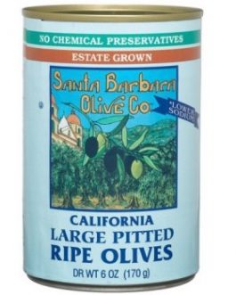 Santa Barbara Black Large Pitted Olives (12×6 Oz)