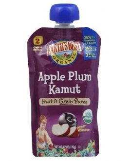 Earth’s Best Baby Foods Apple/Plum/Kamut (12×4.2OZ )