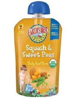 Earth’s Best Baby Foods Puree Sqsh/Swtpea (12×3.5OZ )