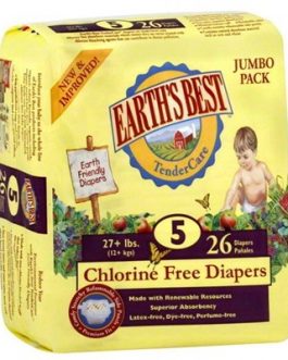 Earth’s Best Tendercare Diapers Size 5 (4×26 CT)