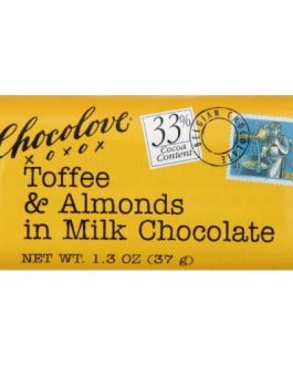 Chocolove Milk Chocolate Toffee & Almond Mini Bar (12×1.3 Oz)