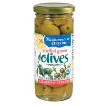 Mediterranean Organics Org Green Stuffed Jalapeno Olives (12×8.5 Oz)