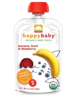 Happy Baby Banana, Beets & Blueberry Stage 2 Baby Food (16×3.5 Oz)