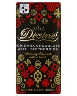 Divine Chocolate Dark Chocolate Raspberry (10×3.5 Oz)