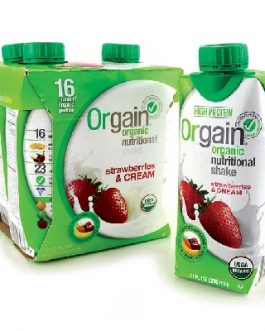 Orgain Straw/Cre (3x4Pack )