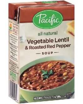 Pacific Natural Foods Veg Lnt/RdPepper Sp (12x17OZ )