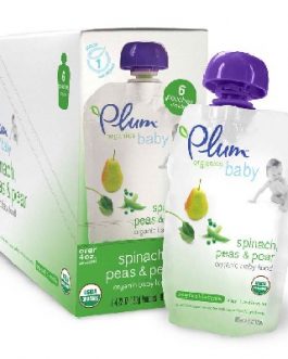 Plum Organics Spin/Peas/Pear (6x4OZ )