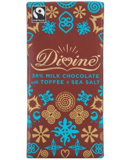 Divine Chocolate Milk Chocolate Toffee and Sea Salt (10×3.5 OZ)