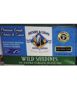 Henry & Lisa’s Wild Sardines in EVOO (12×4.25 OZ)