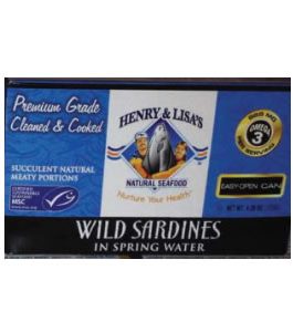 Henry & Lisa’s Wild Sardines in Spring Water (12×4.25 OZ)