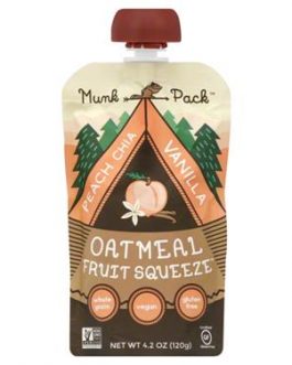 Munk Pack Oatmeal Fruit Squeeze Peach Chia Vanilla (6×4.2 OZ)