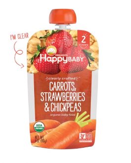 Happy Baby Stage 2 Clearly Crafted Carrots, Strawberries and Chickpeas (16×4 OZ)