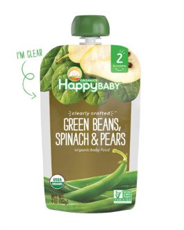 Happy Baby Clearly Crafted Green Beans, Spinach & Peas (16×4 OZ)