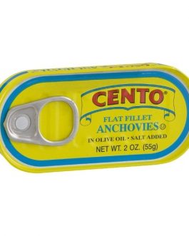 Cento Flat Fillets of Anchovies in Olive Oil (25×2 OZ)