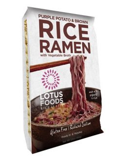 Lotus Foods Purple Potato and Brown Rice Ramen with Vegetable Soup (10×2.8 OZ)