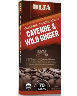 Bija Cayenne and Wild Ginger Chocolate Bar (10×3.17 OZ)