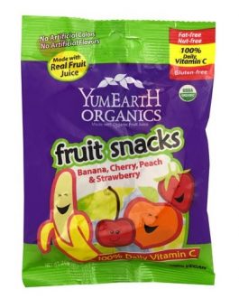 YumEarth Fruit Snacks, Banana, Cherry, Peach & Strawberry (12×2 OZ)