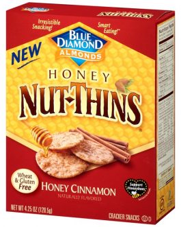 Blue Diamond Almonds Honey Nut-Thins Honey Cinnamon (12×4.25 OZ)