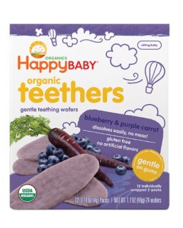 Happy Baby Teethers Teething Wafers Blueberry & Purple Carrot (6×1.7 OZ)