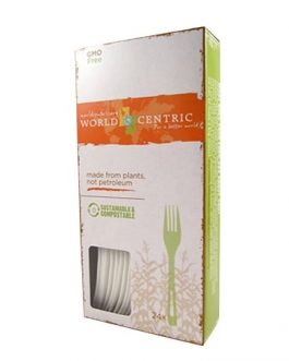 World Centric Corn Starch Forks 24 Piece  (12×24 Ct)