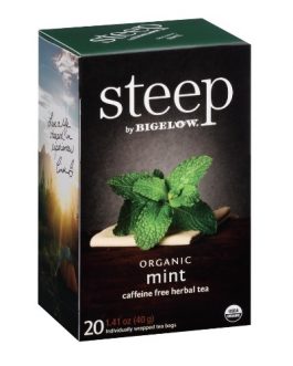 Bigelow Steep Organic Mint Herbal Tea Caffeine Free (6×20 BAG )