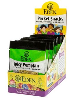 Eden Foods Organic Dry Roasted Spicy Pumpkin Seeds  SD (12×1 OZ)