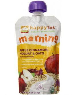 Happy Tot Organic Apple Cinnamon Yogurt and Oats Breakfast Blend  (16×4 OZ)