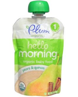 Plum Organics Hello Morning, Organic Baby Food, Pears & Quinoa (6X3.5 OZ)