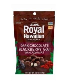 Royal Hawaiian Orchards Dark Chocolate Blackberry Goji Macadamias (6X4.5 OZ)