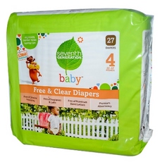 Seventh Generation Baby Free And Clear Diapers Stage 4: 22-37 Lbs (4×27 CT)